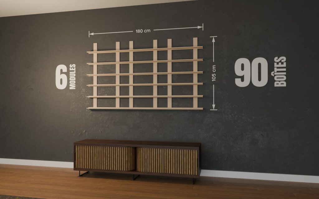 Cotes d'un mur de POP de 6 modules : 180 x 105 cm pour 90 boîtes de Funko POP