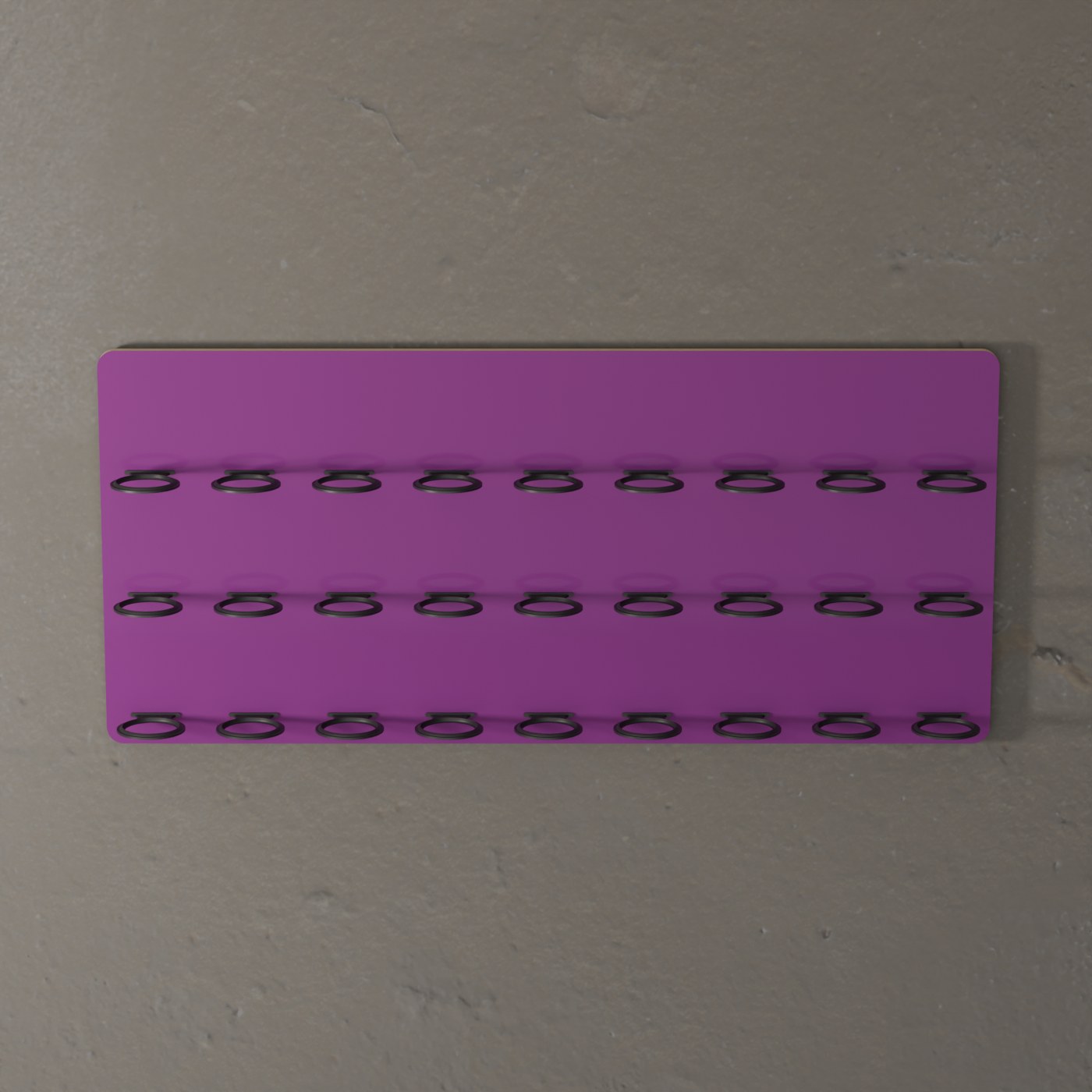 Présentoir mural pour 27 Amiibo à plateau violet, vide